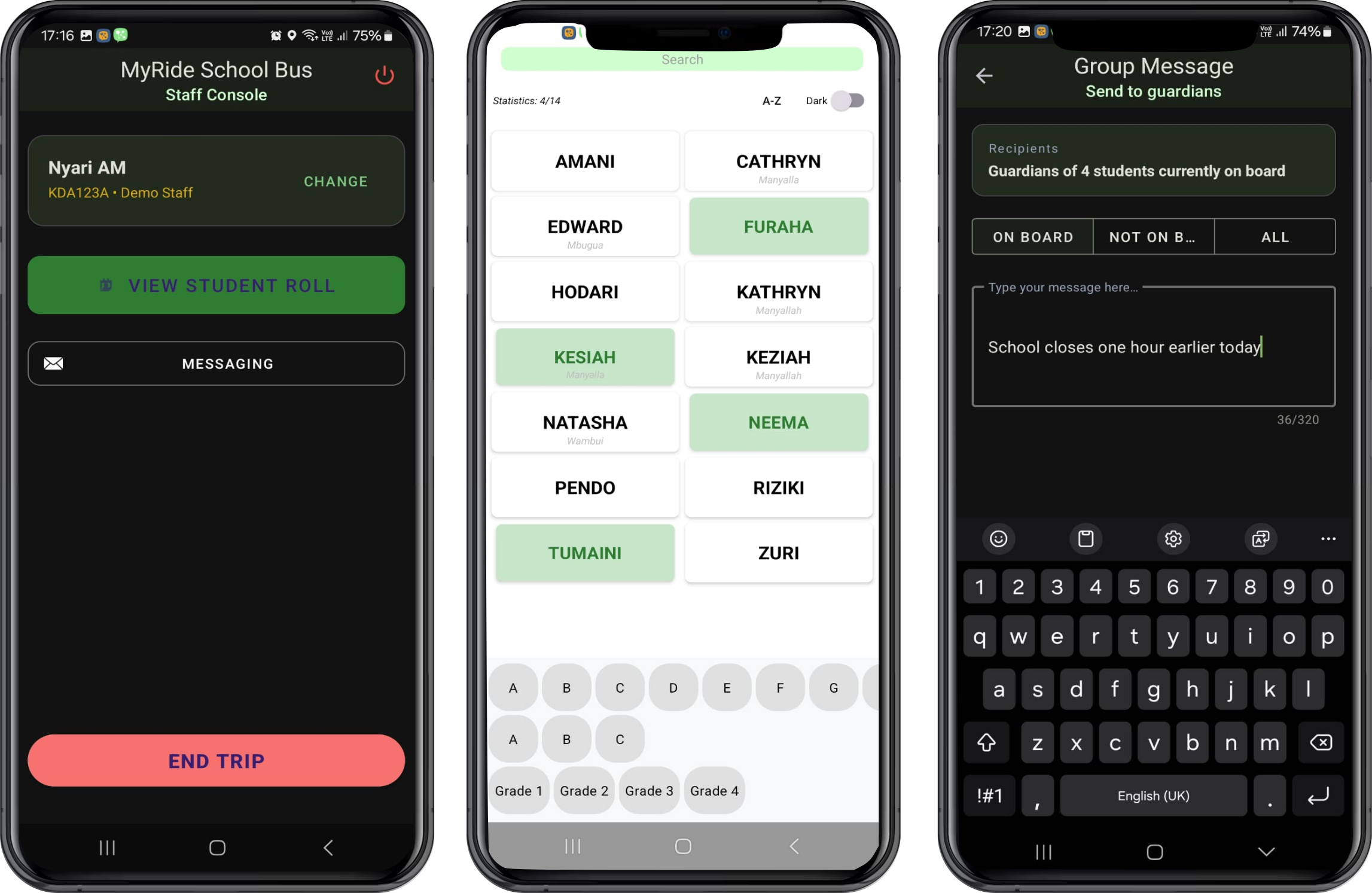 Staff mobile app